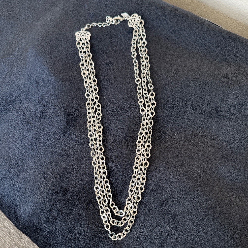 Banana Republic Factory Silver Multi-Strand Link Necklace